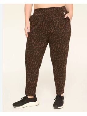 Lane Bryant LIVI Leopard Print Jogger Pants French Terry Lounge 22/24